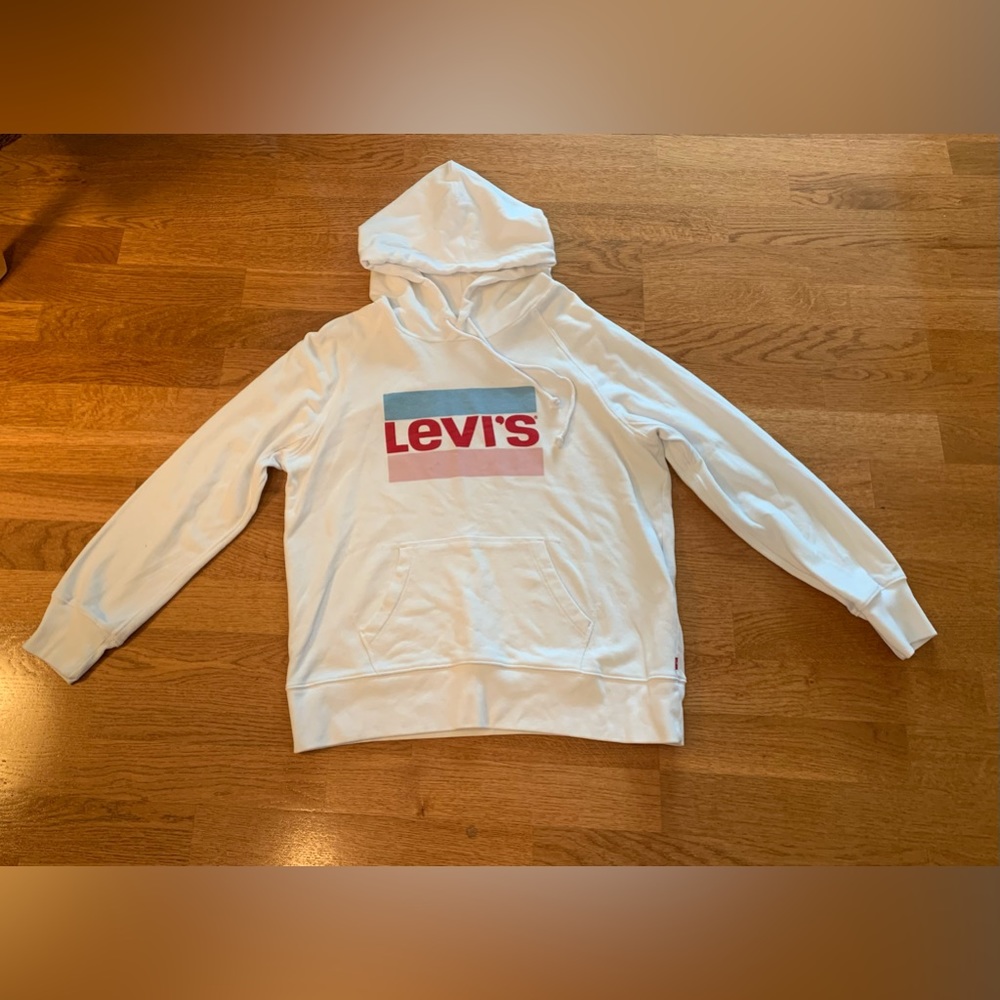 Vintage White Levi Pullover Hoodie Size Small